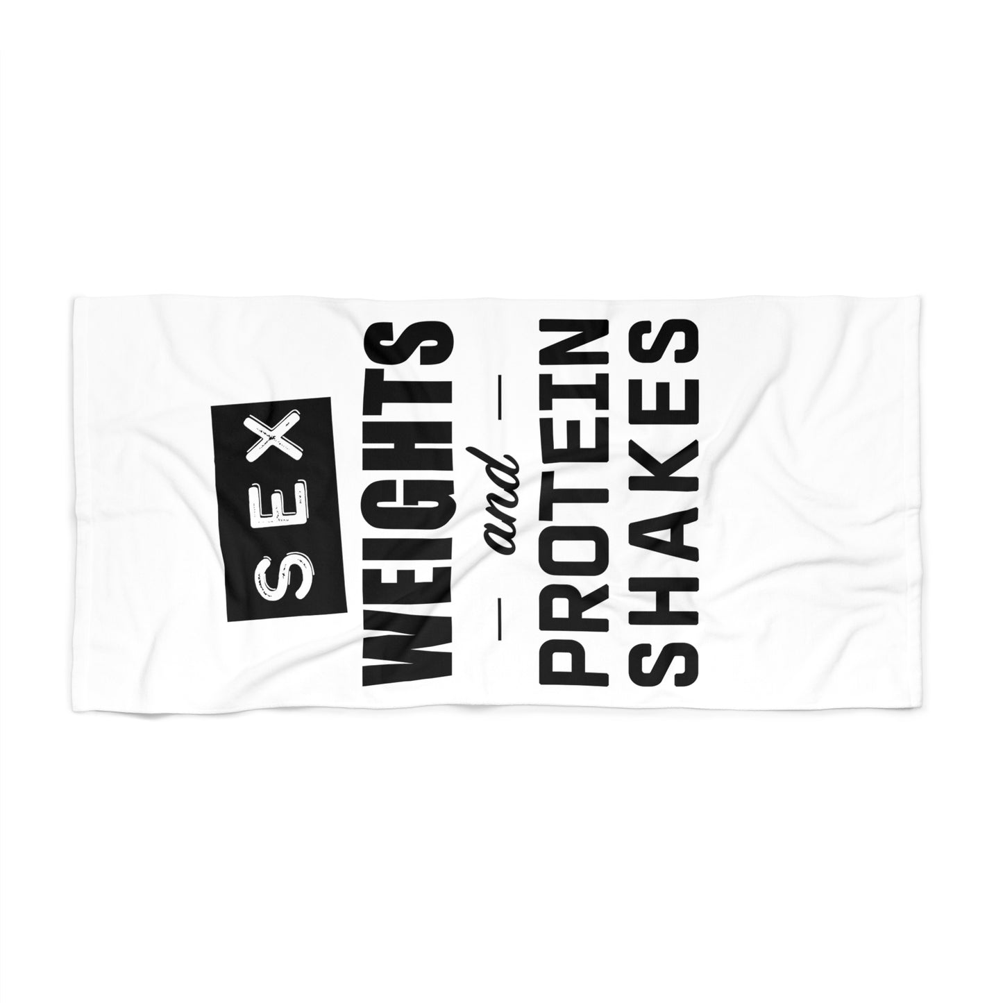 Sex, Weights & Protein Shakes Beach Towel