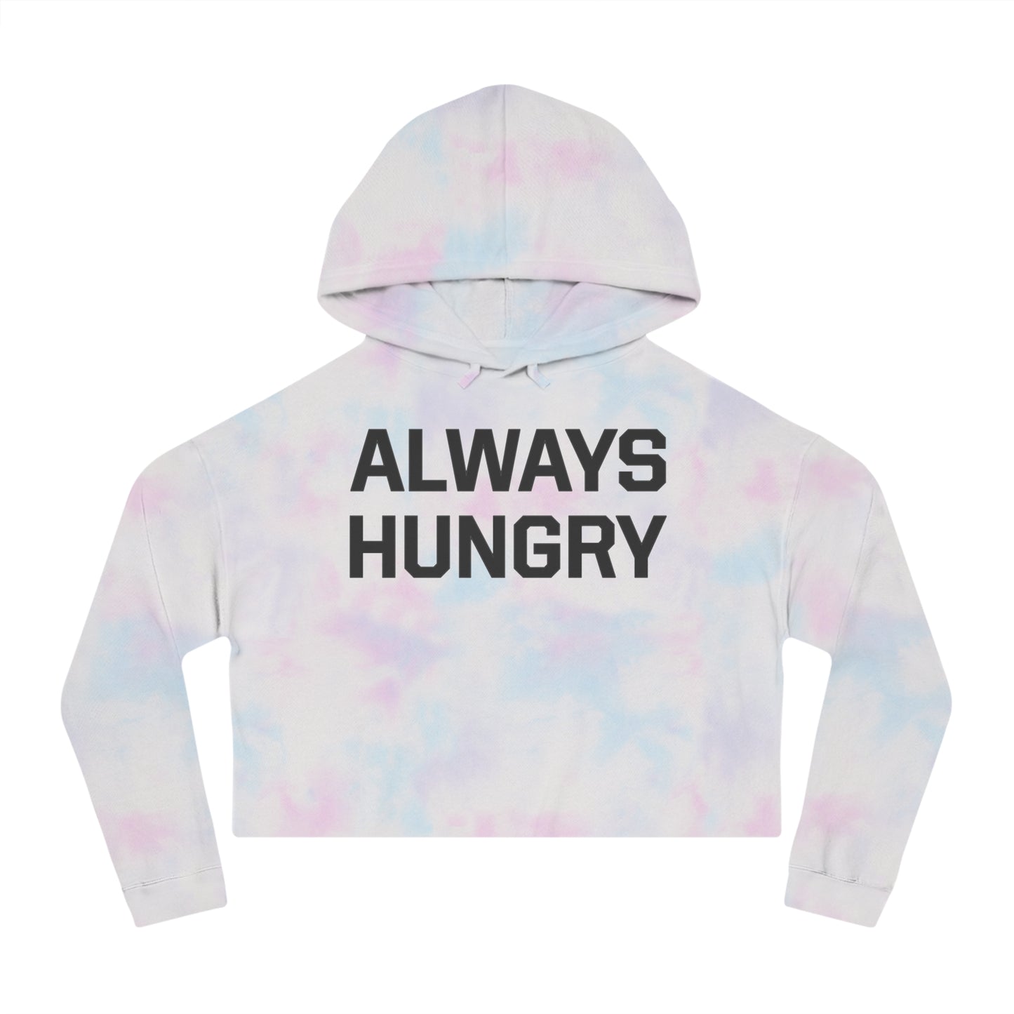 Women’s Always Hungry Cropped Hoodie (dark grey letters)